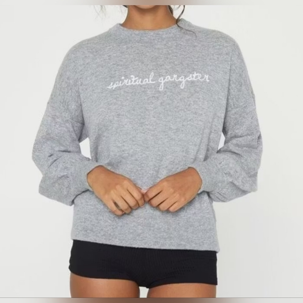 Cashmere Spiritual Gangster Logo-Embroidered Sweater - Picture 1 of 9